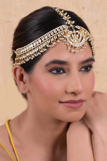 Gold Plated Chand Nikhat Mathapatti 