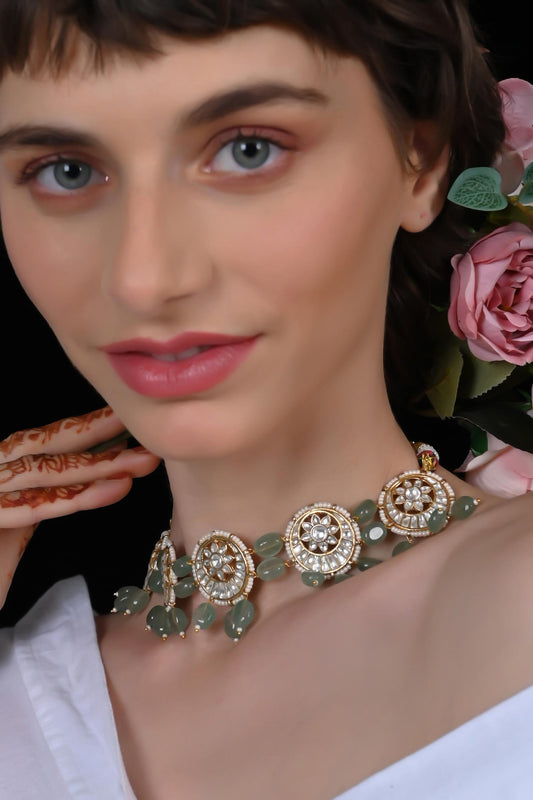 Phool Chakra Kundan Choker 
