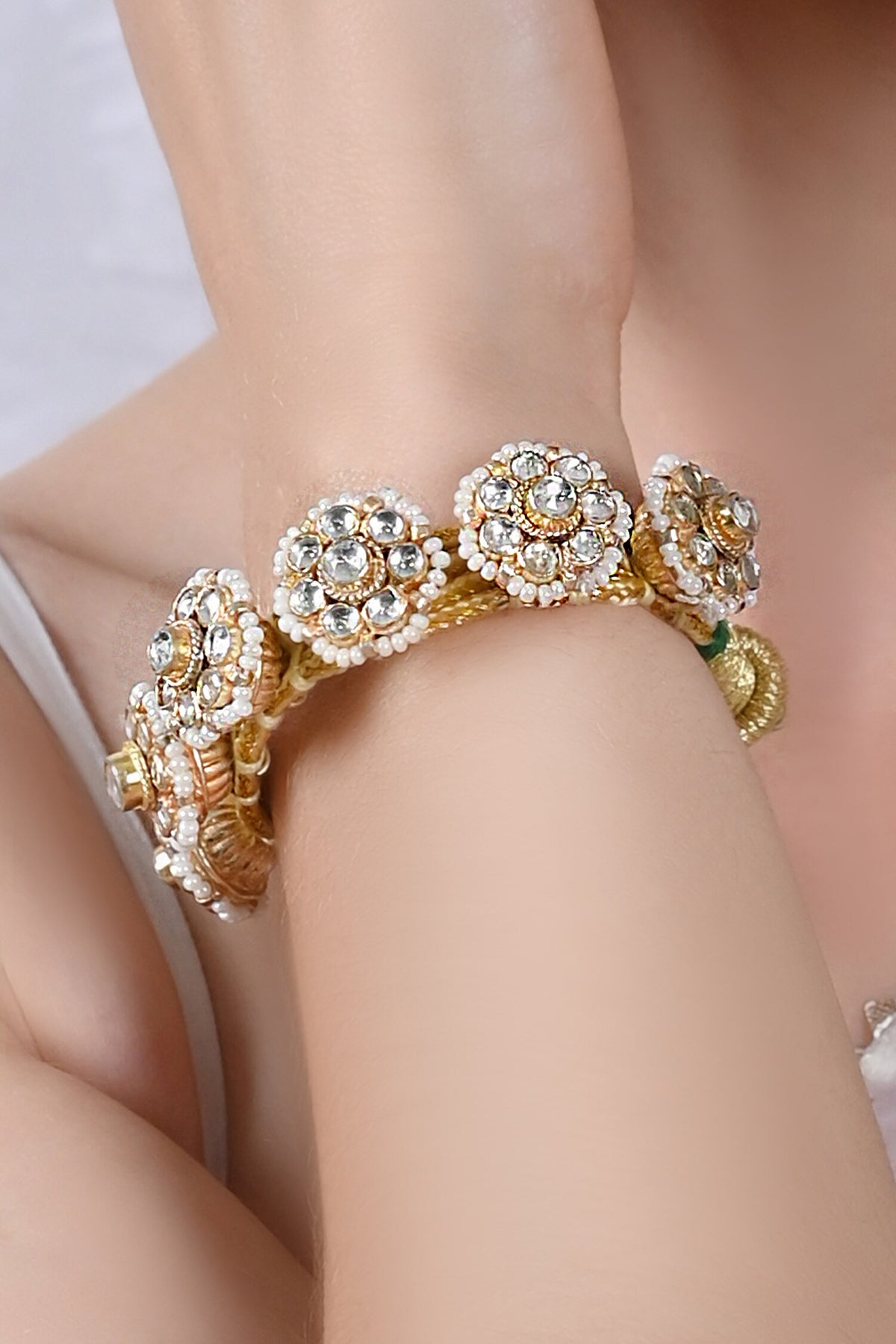 Kundan Pearl Embellished Bracelet 