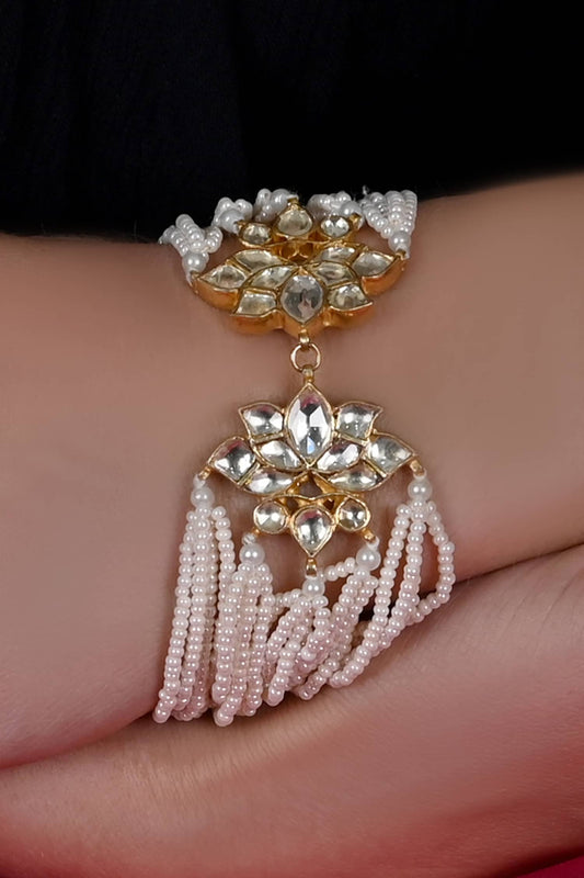 Kundan Lotus Multistrand Bracelet 