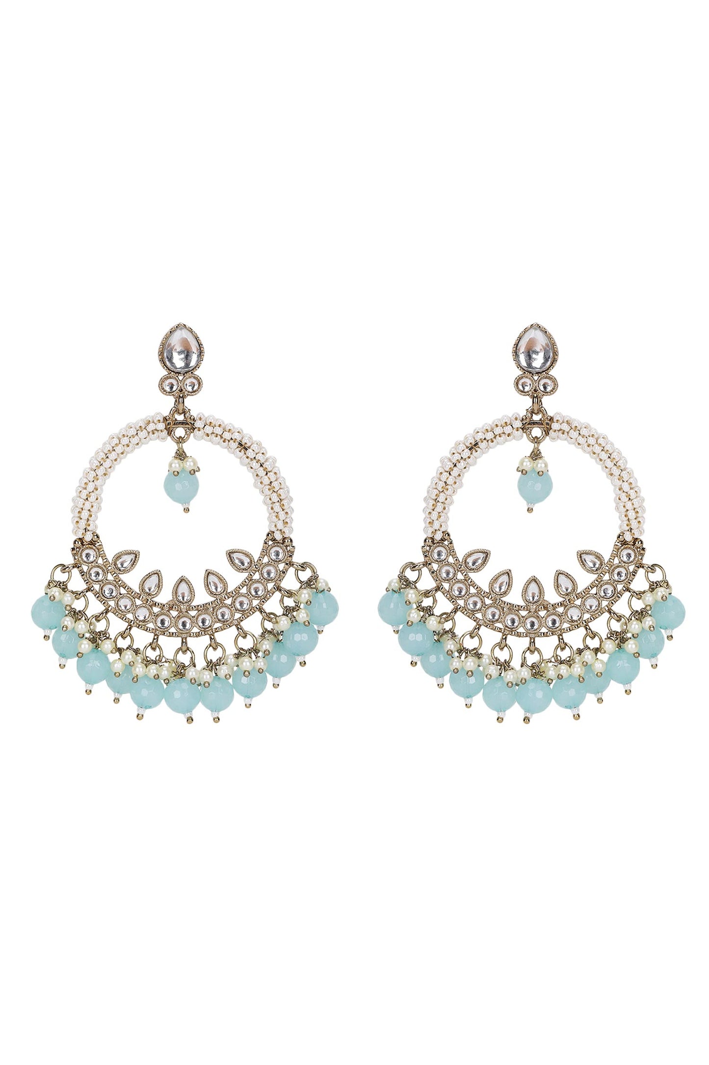 Kundan Bead Tassel Chandbalis 