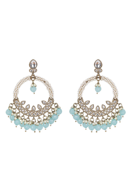 Kundan Bead Tassel Chandbalis 