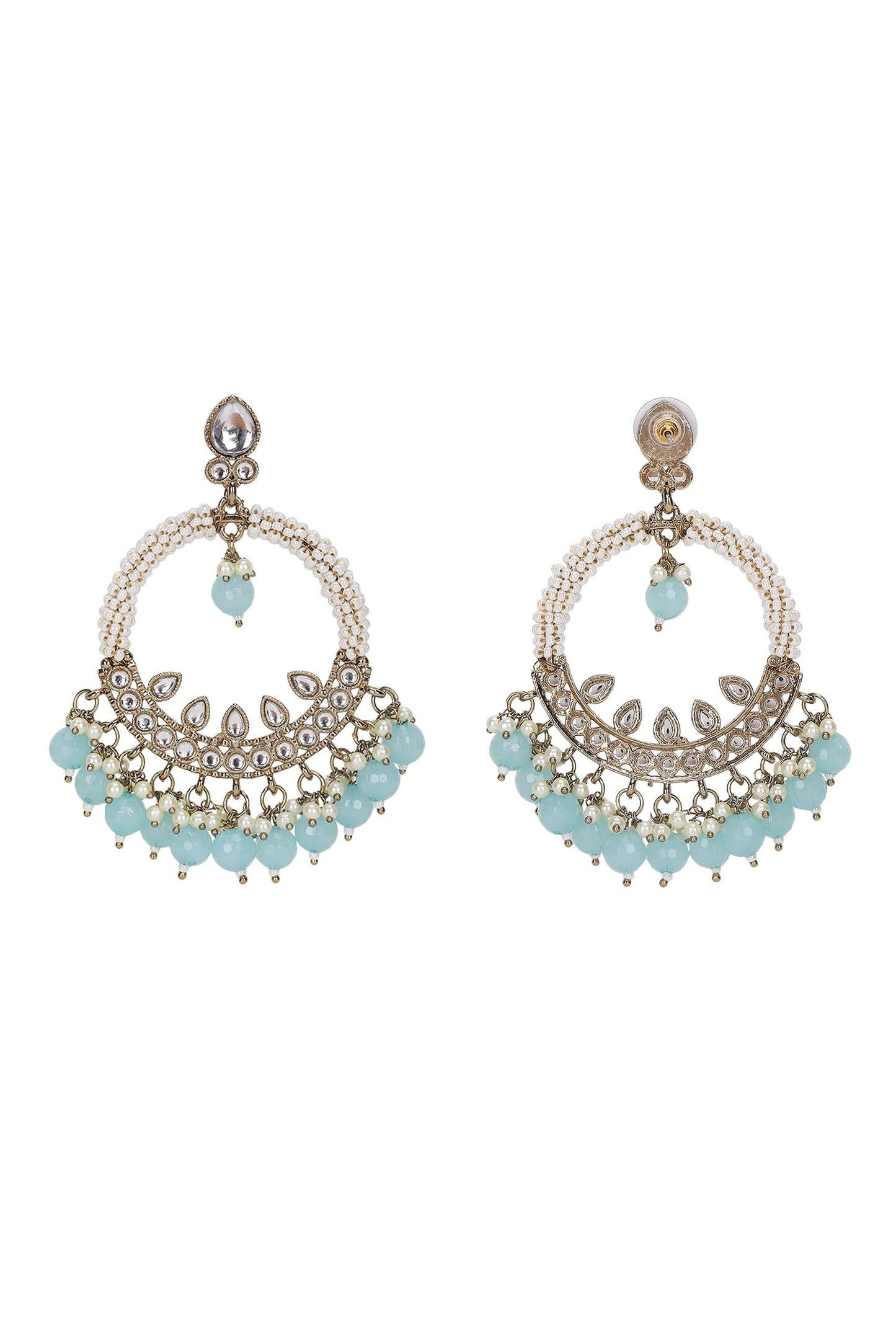 Kundan Bead Tassel Chandbalis 