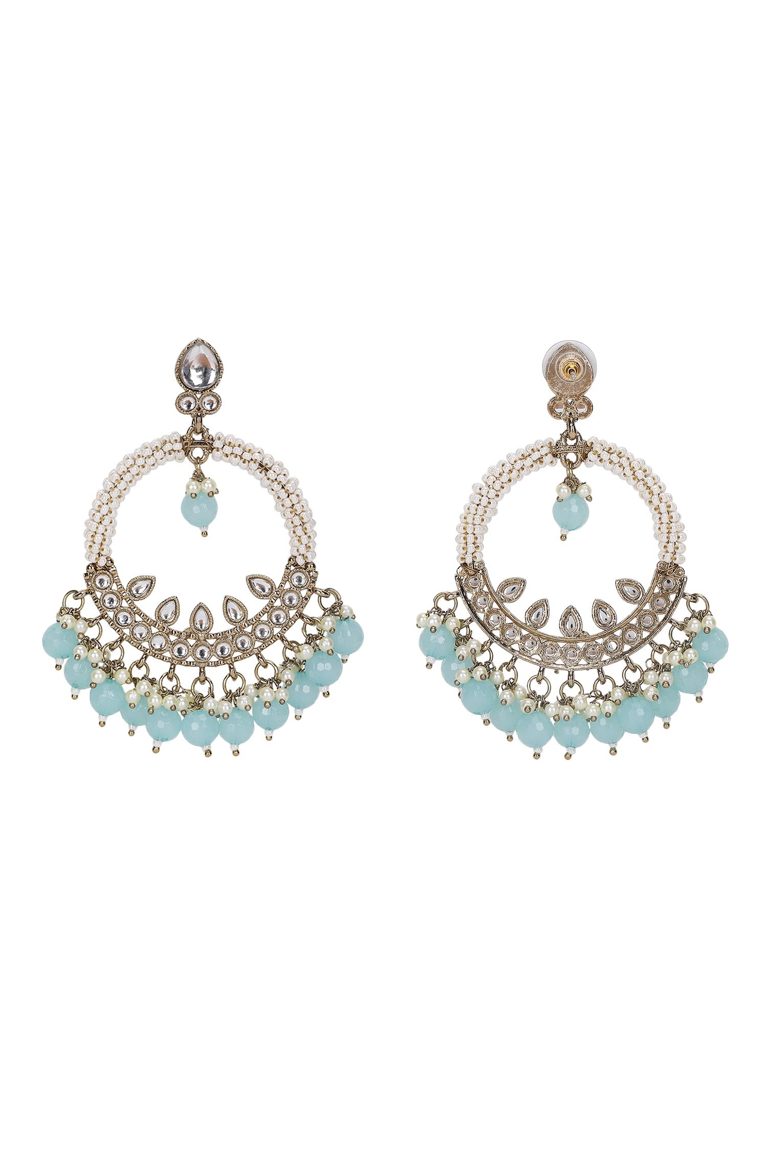 Kundan Bead Tassel Chandbalis 