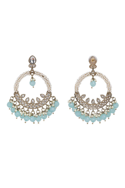 Kundan Bead Tassel Chandbalis 