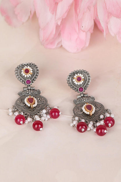 Stone Embellished Dangler Earrings 