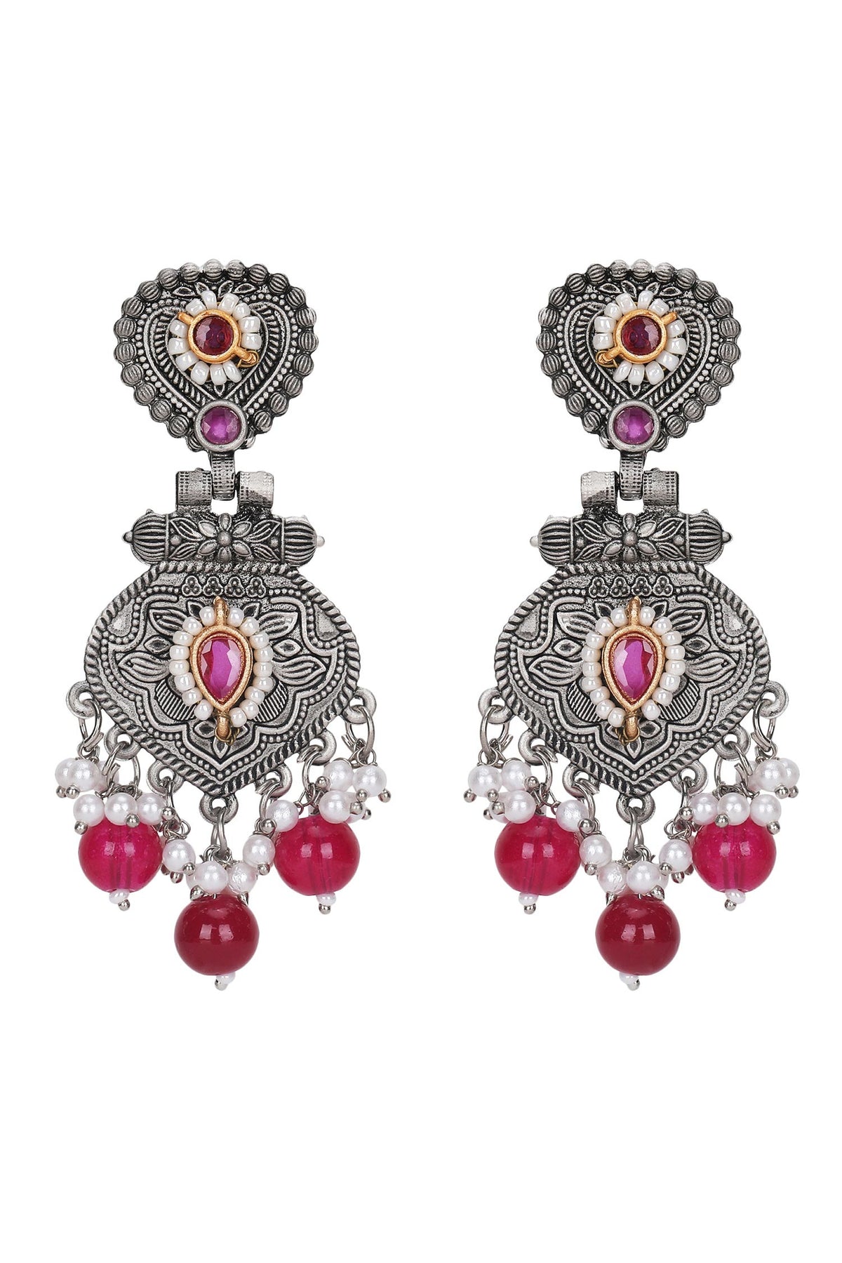 Stone Embellished Dangler Earrings 