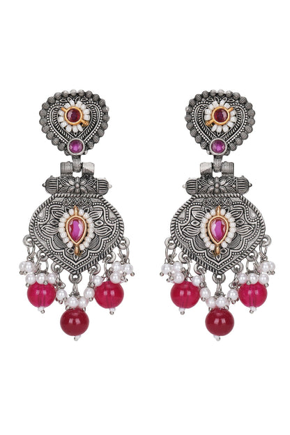 Stone Embellished Dangler Earrings 
