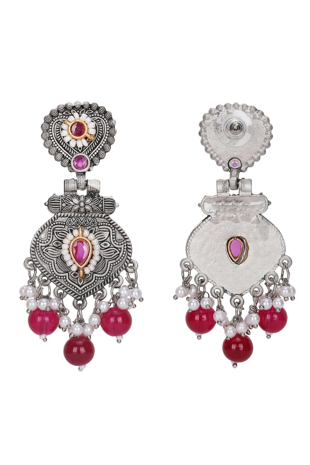 Stone Embellished Dangler Earrings 