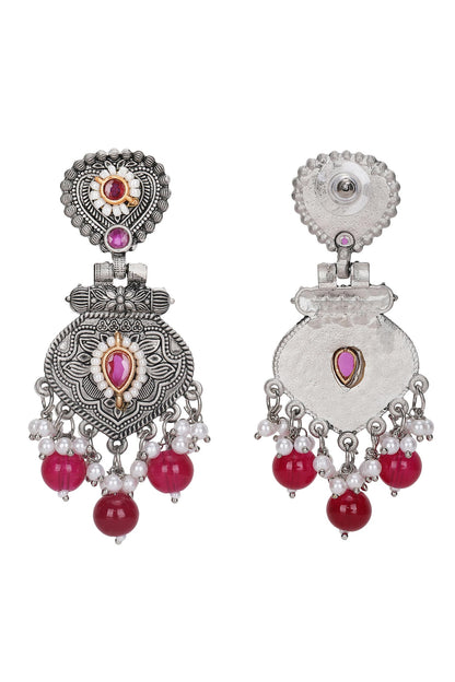 Stone Embellished Dangler Earrings 