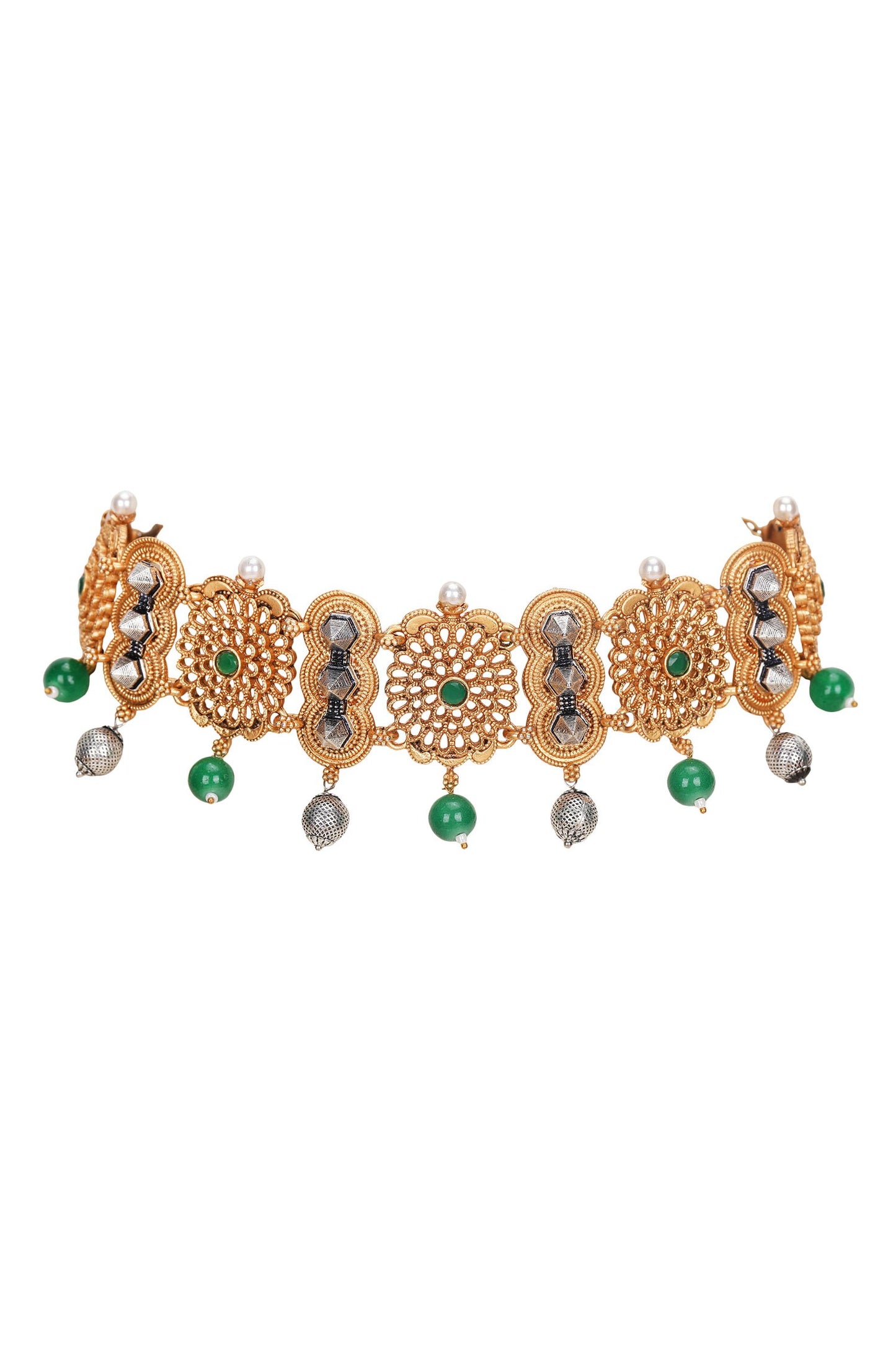 Floral Dual Tone Choker Set 