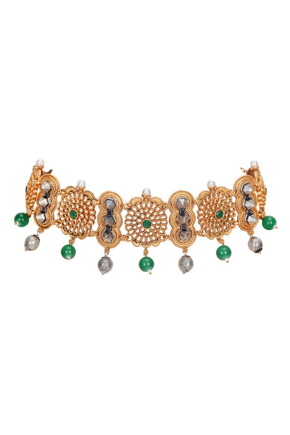 Floral Dual Tone Choker Set 