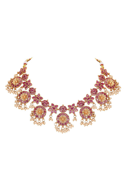 Floral Stone Embellished Choker Set 