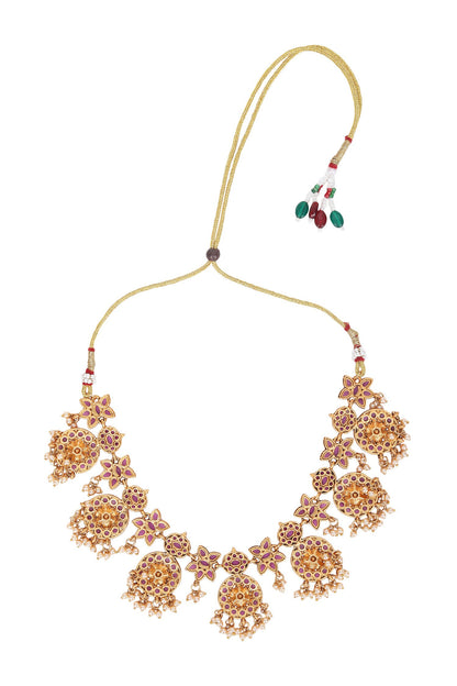 Floral Stone Embellished Choker Set 
