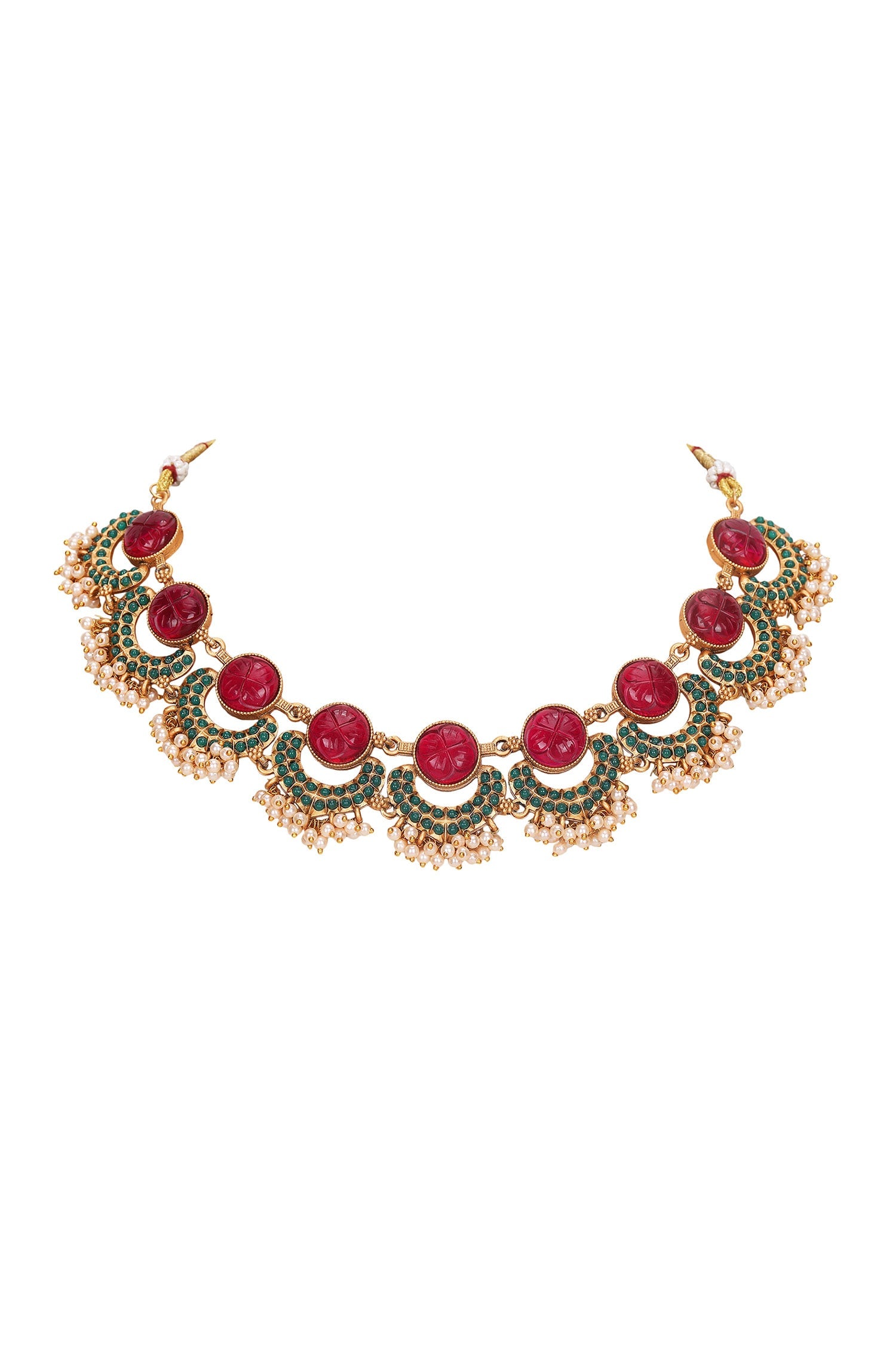 Gold Kundan Half Moon Choker Set 