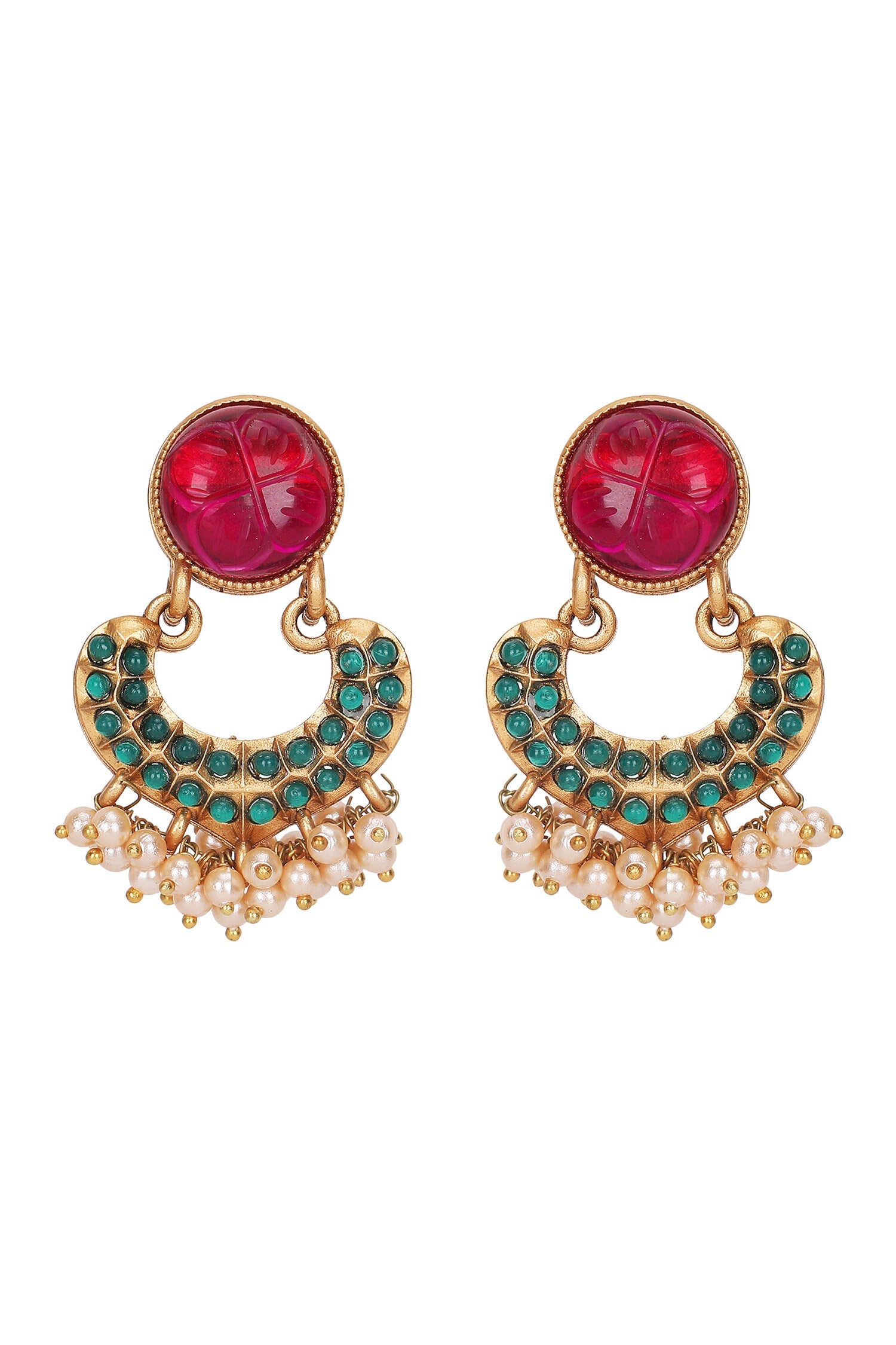 Gold Kundan Half Moon Choker Set 