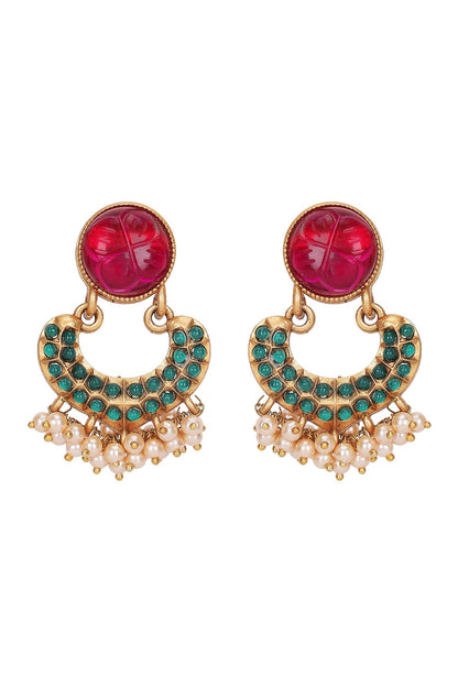 Gold Kundan Half Moon Choker Set 