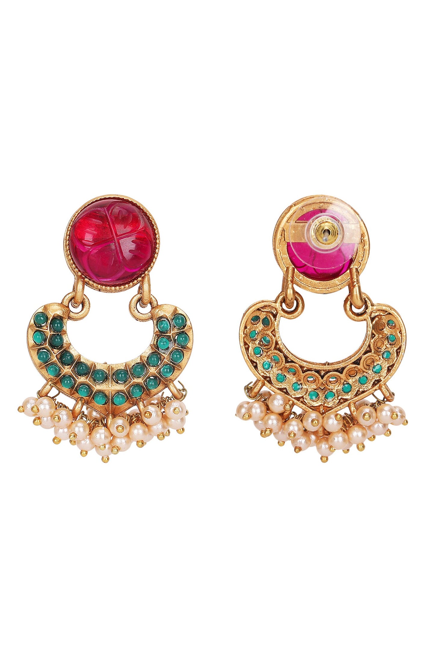 Gold Kundan Half Moon Choker Set 