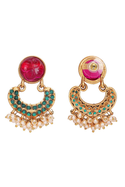 Gold Kundan Half Moon Choker Set 