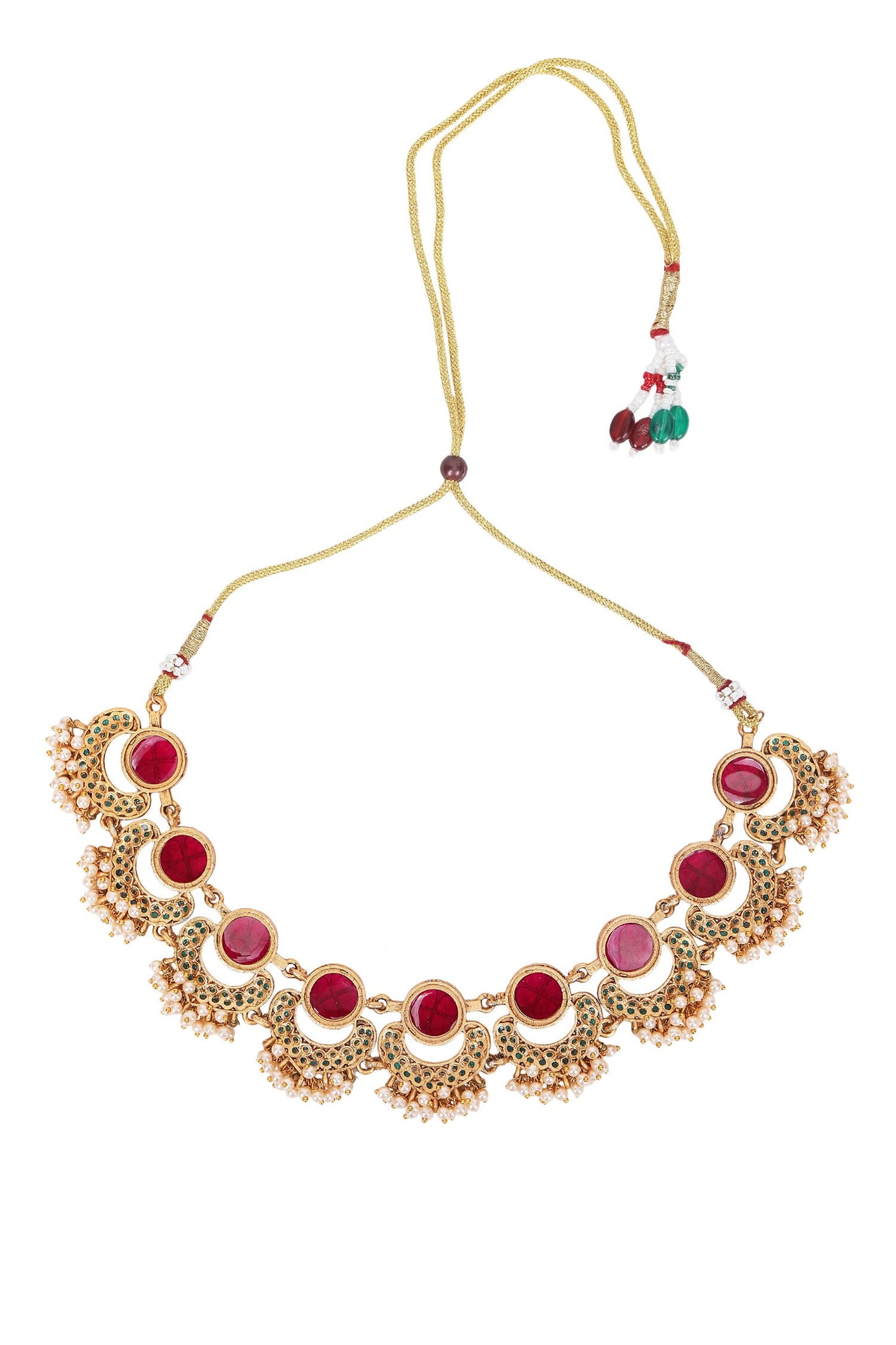Gold Kundan Half Moon Choker Set 
