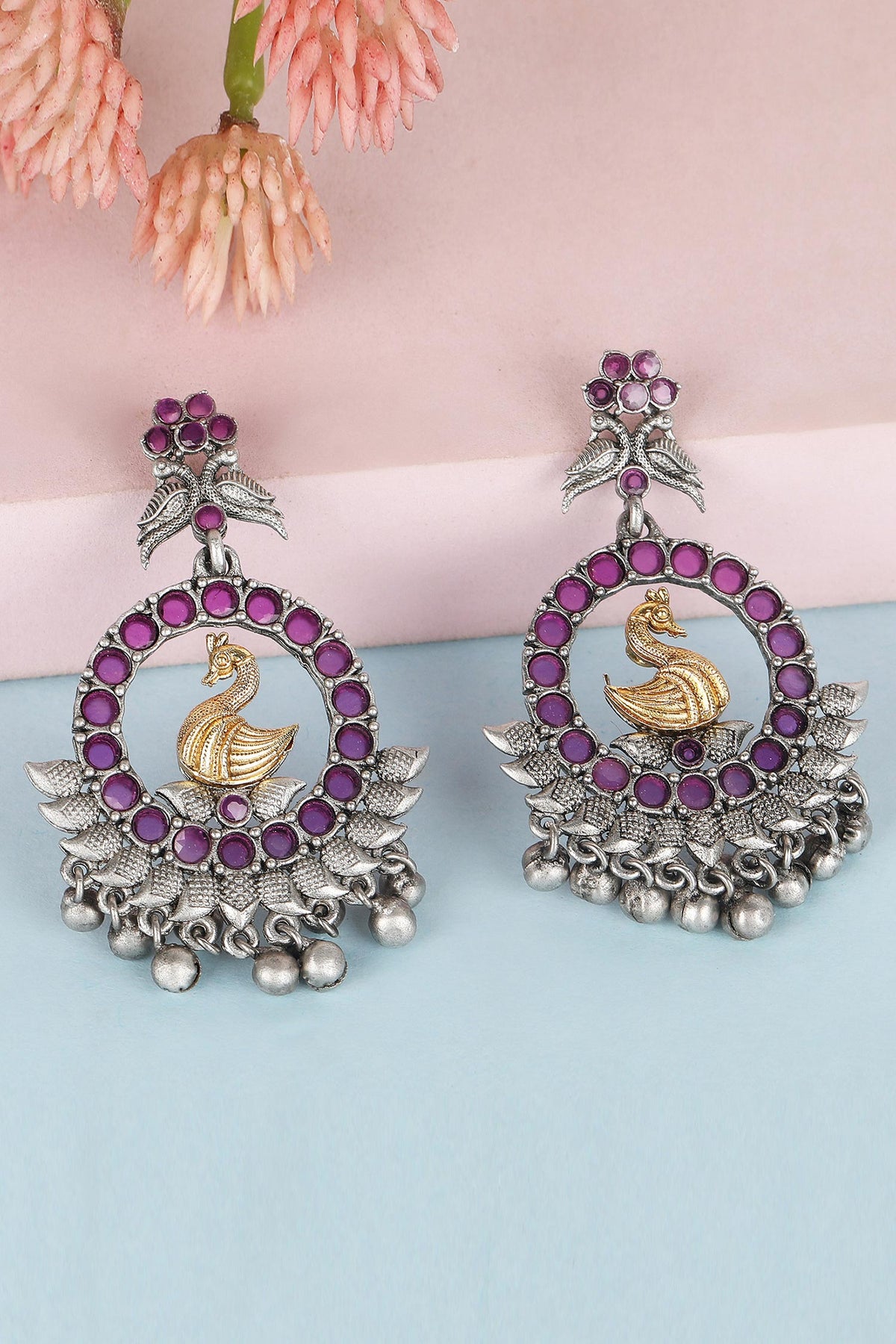 Bird Motif Dual Tone Chandbalis 