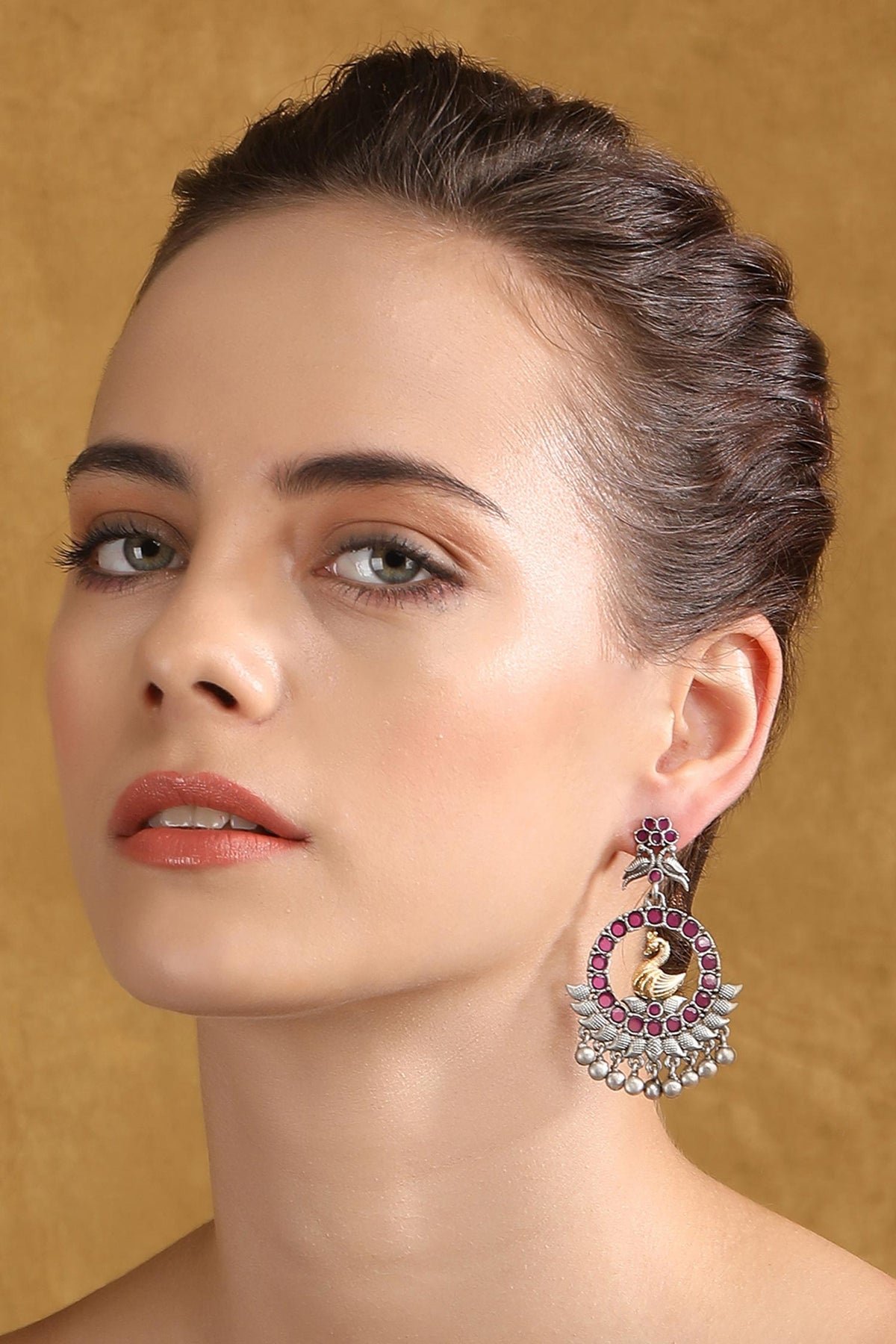 Bird Motif Dual Tone Chandbalis 