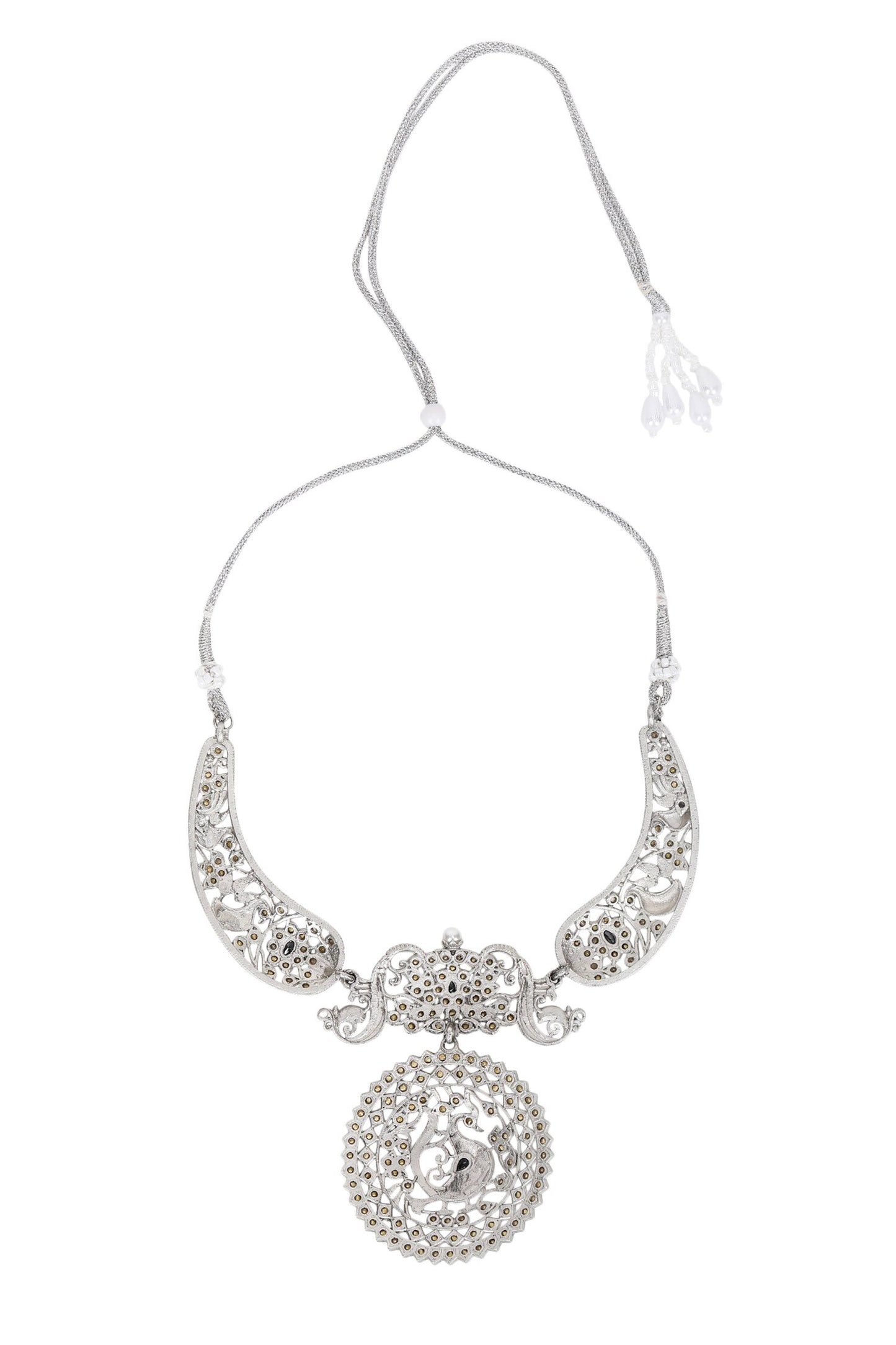 Floral Peacock Stone Choker Set 
