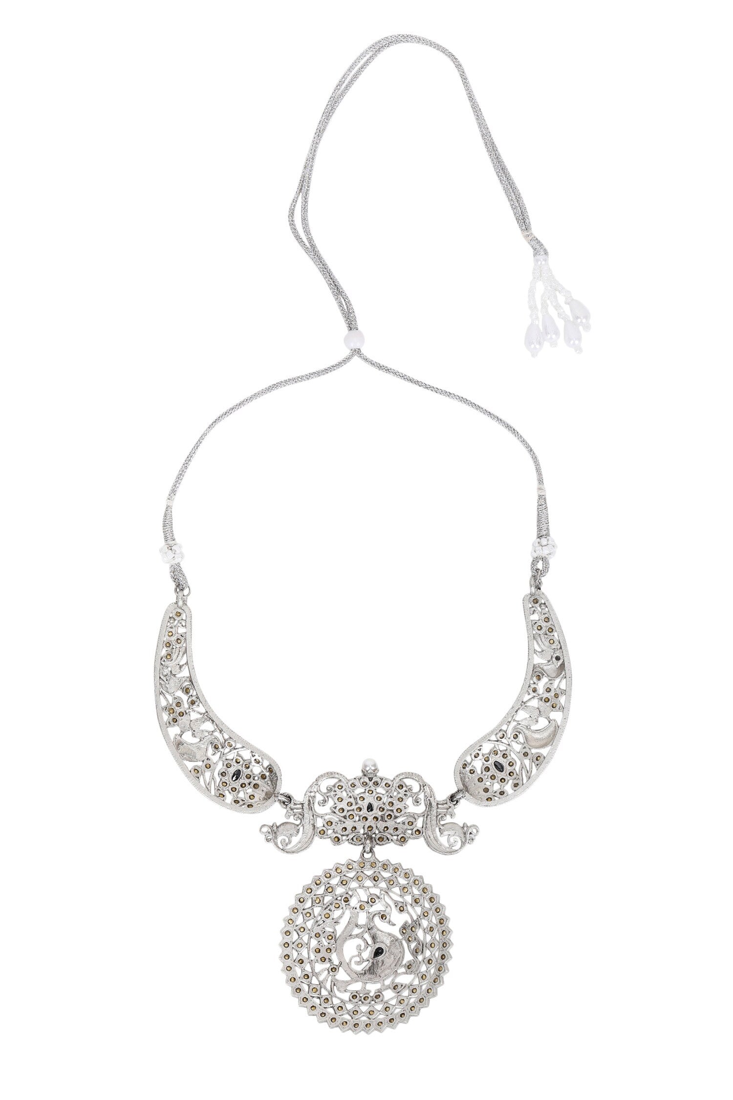 Floral Peacock Stone Choker Set 