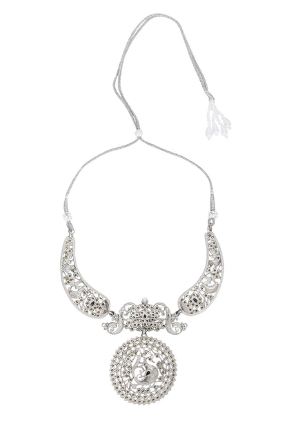 Floral Peacock Stone Choker Set 