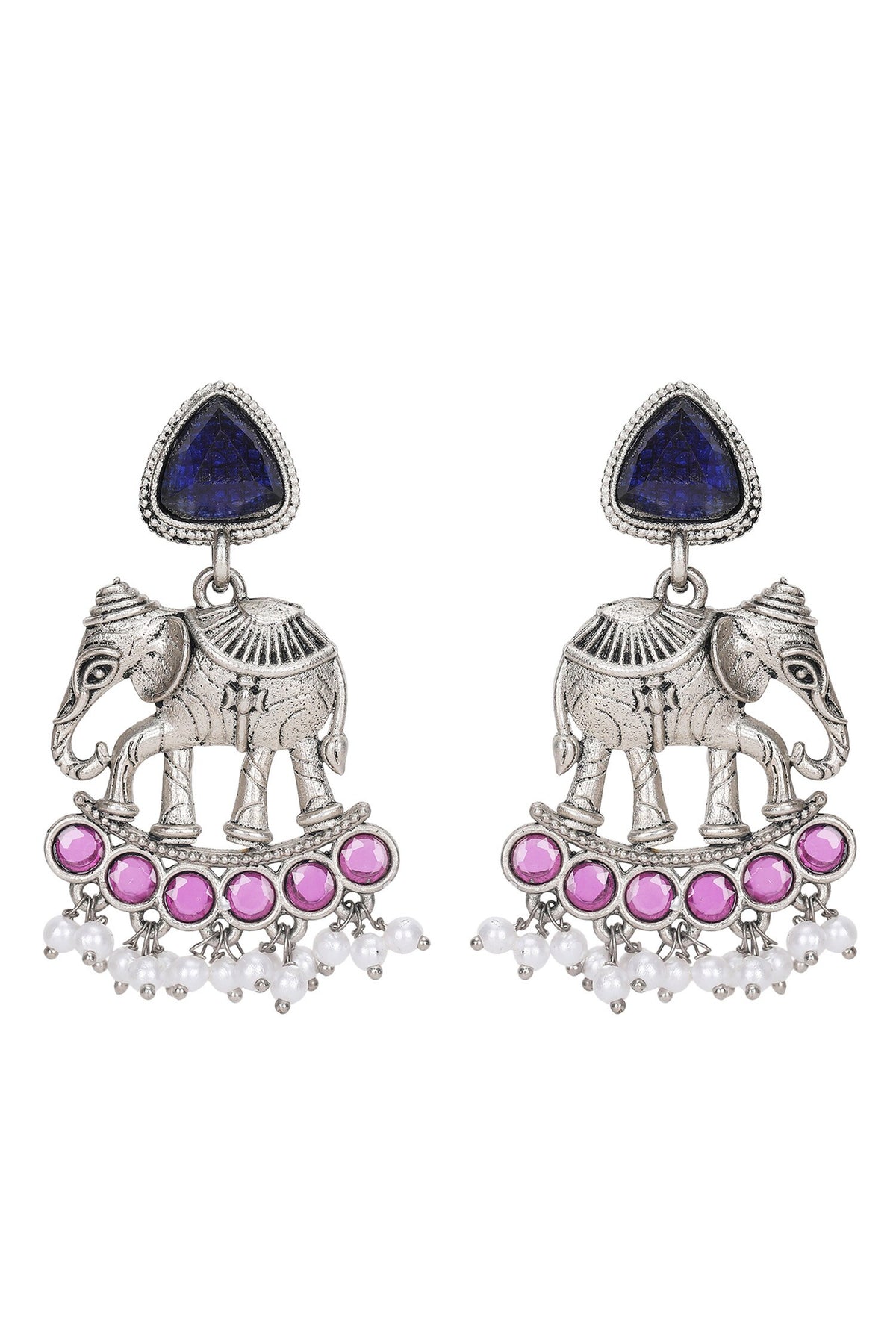 Elephant Motif Stone Choker Set 