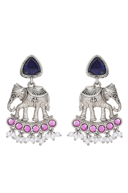 Elephant Motif Stone Choker Set 