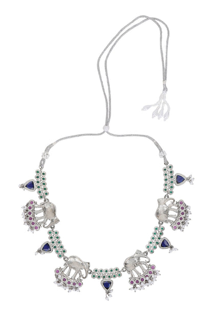 Elephant Motif Stone Choker Set 