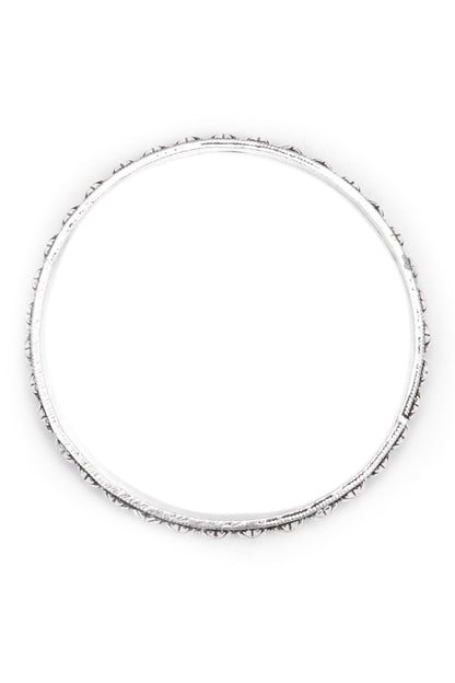 Floral Carved Silver Bracelet 