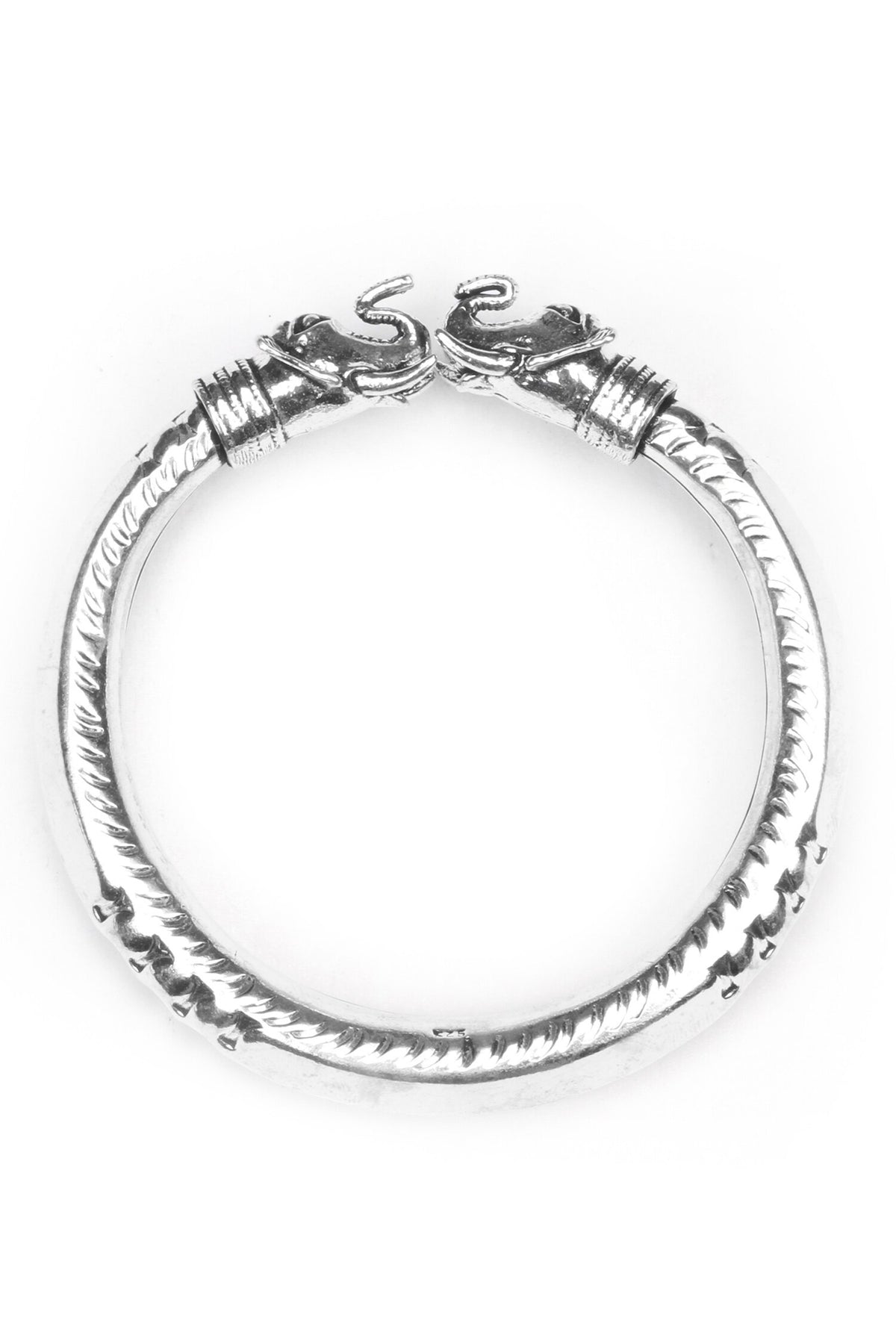 Animal Carved Silver Bangle 