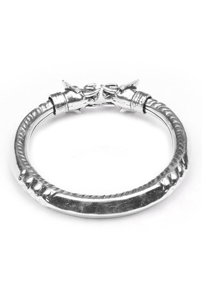 Animal Carved Silver Bangle 