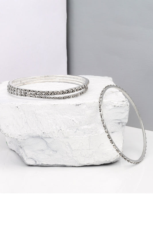 Silver Carved Bangle 