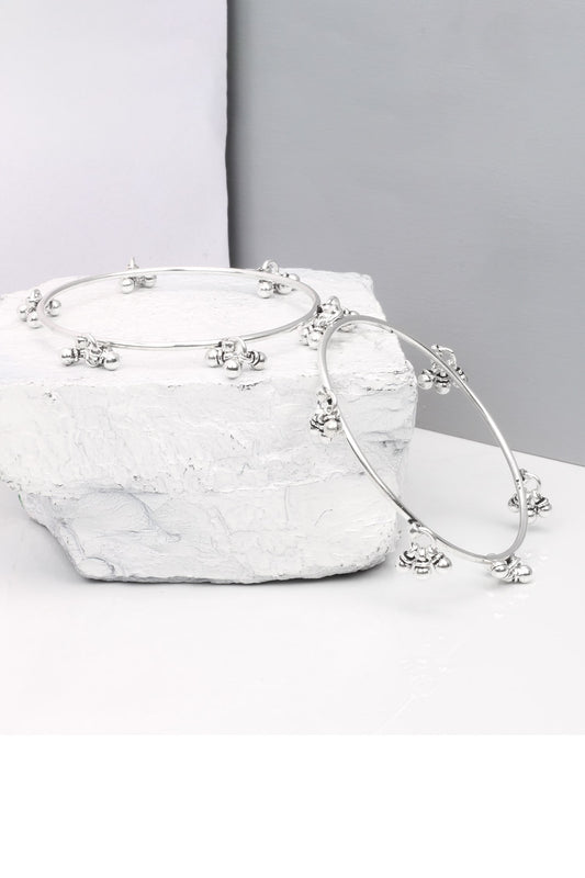 Ghungroo Embellished Silver Bracelet 