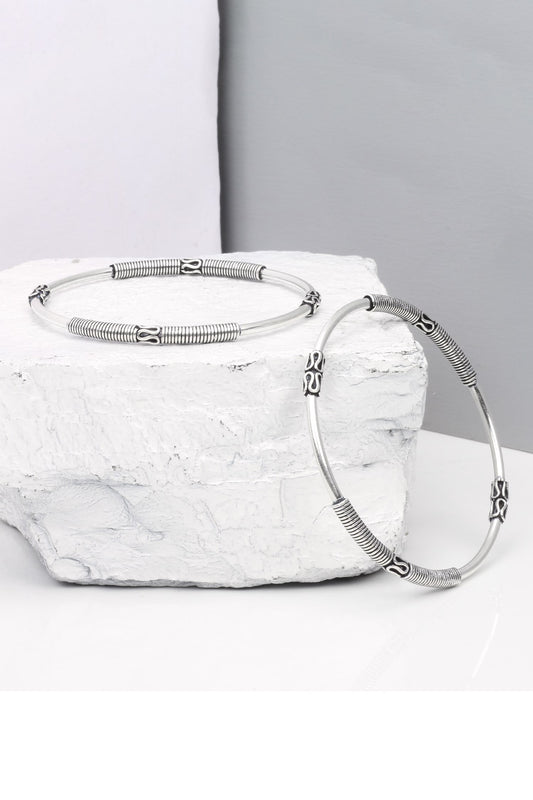 Sofia Carved Silver Bracelet 