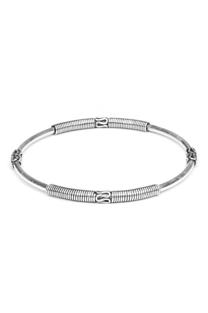 Sofia Carved Silver Bracelet 