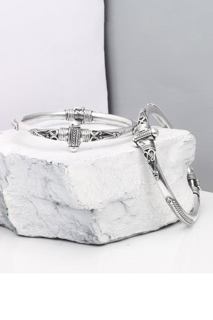 Camilla Carved Silver Bracelet 