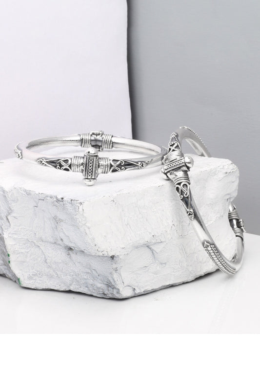 Camilla Carved Silver Bracelet 