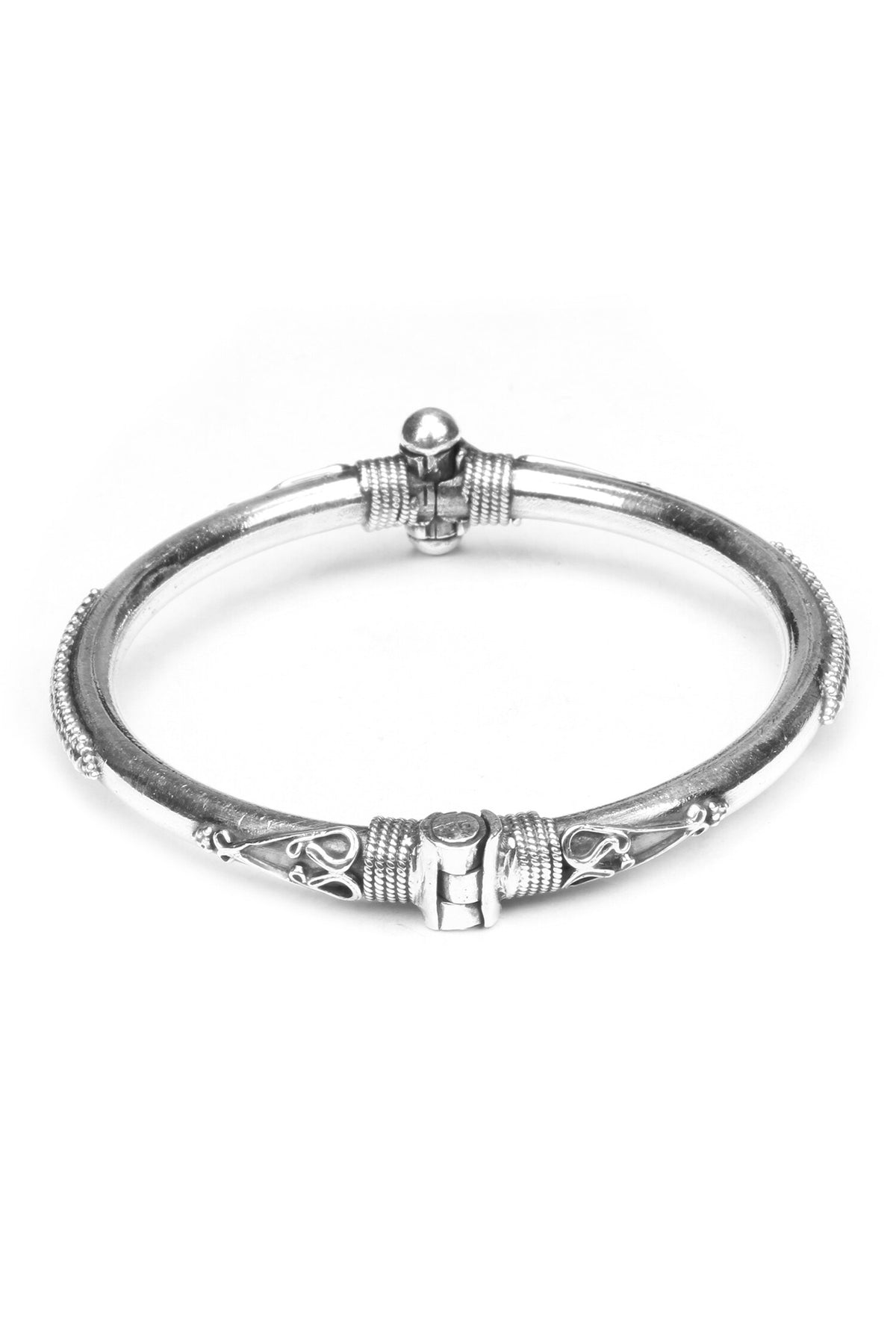 Camilla Carved Silver Bracelet 