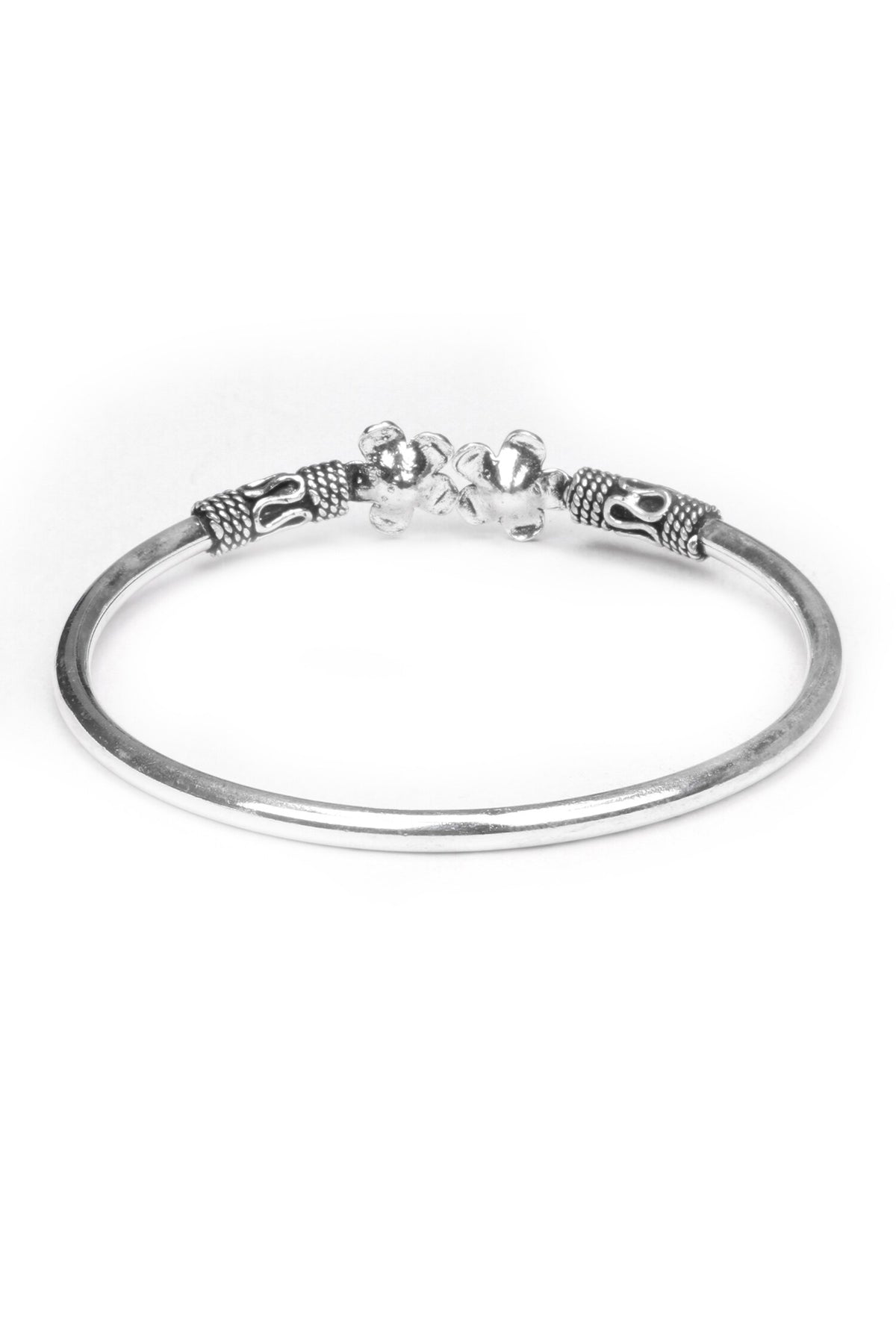 Floral Carved Silver Bracelet 