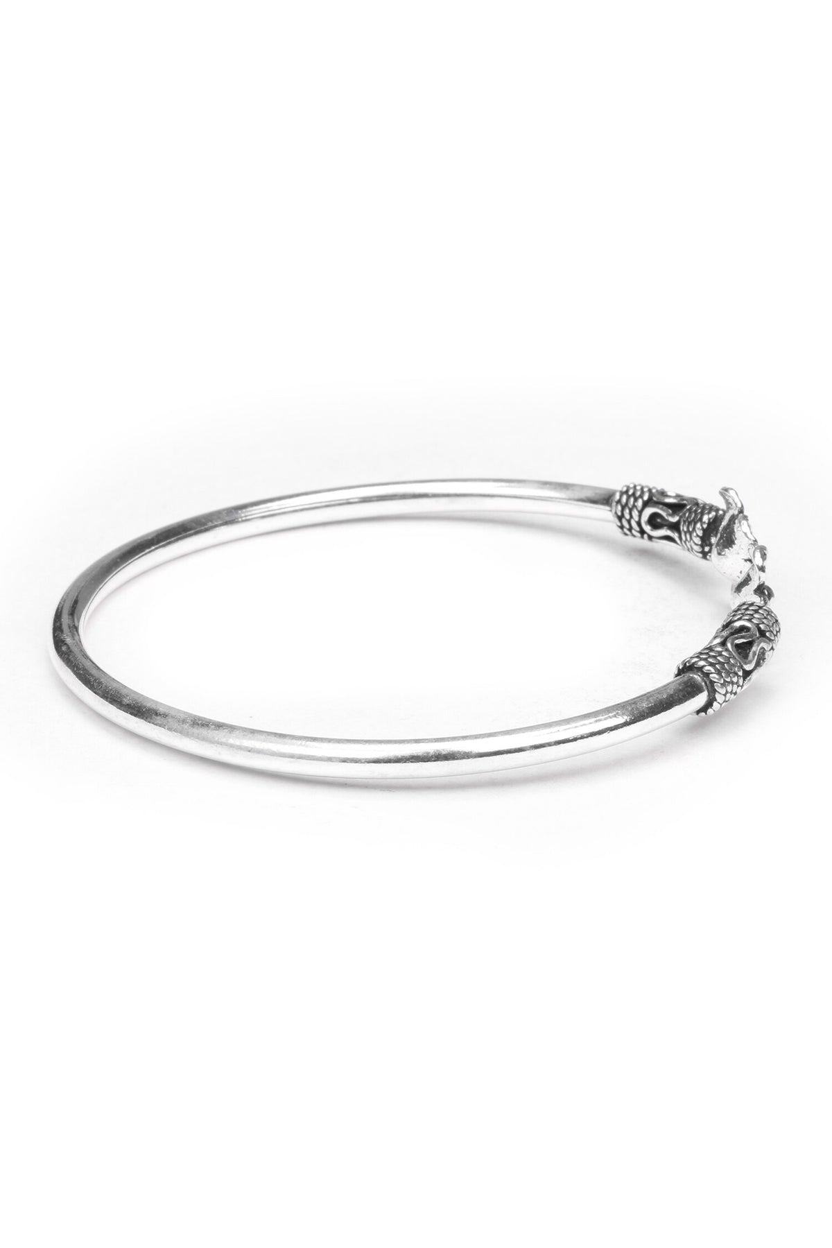 Floral Carved Silver Bracelet 