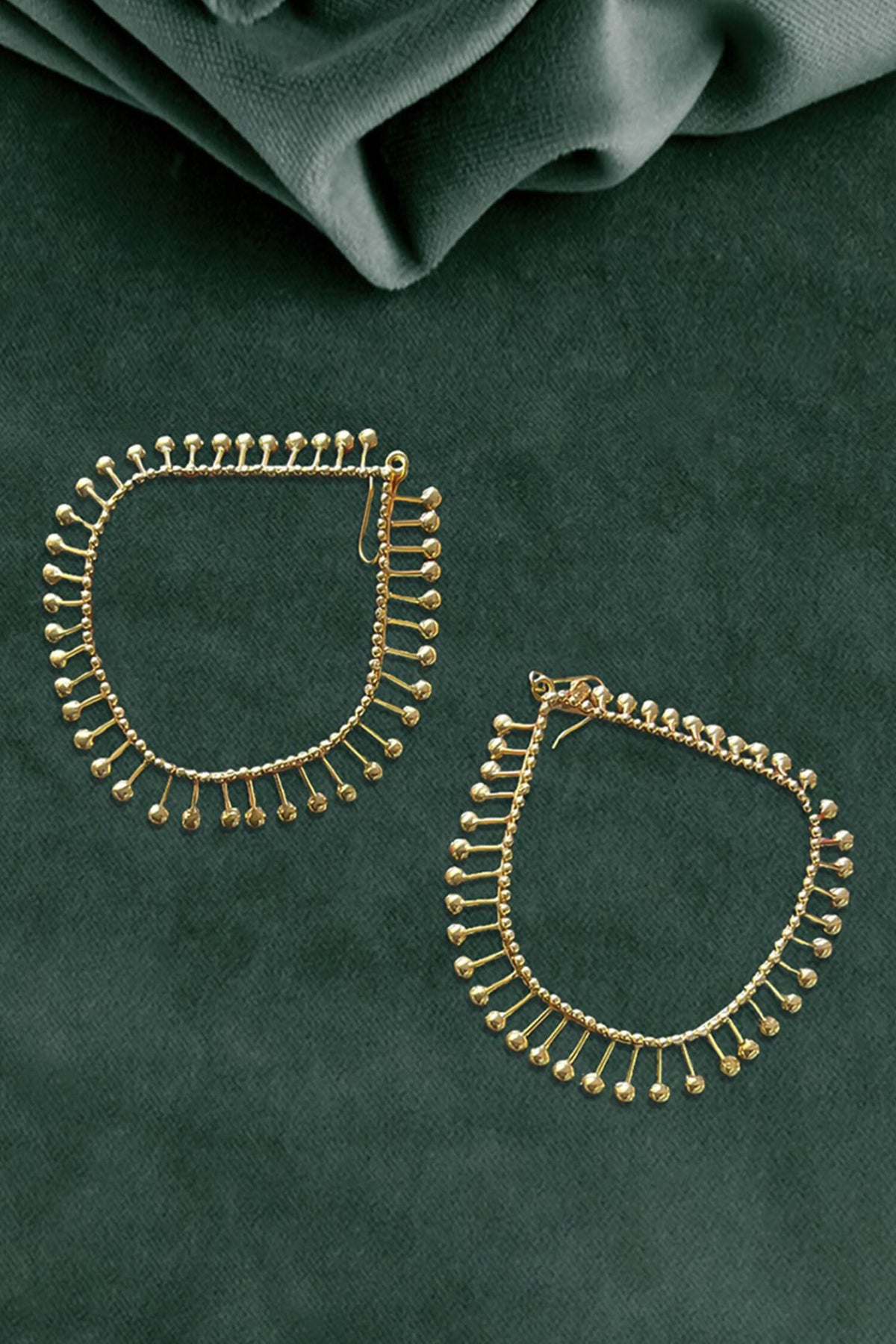 Gold Hoop Dangler Earrings 
