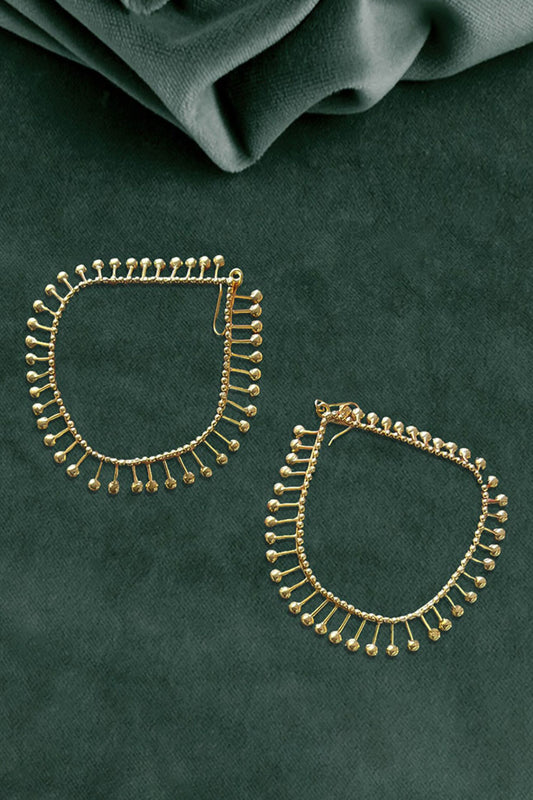 Gold Hoop Dangler Earrings 