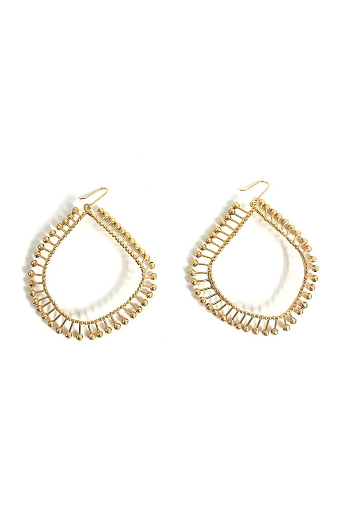 Gold Hoop Dangler Earrings 