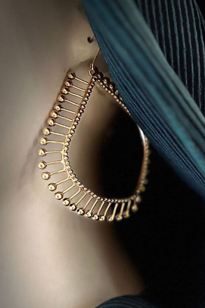 Gold Hoop Dangler Earrings 