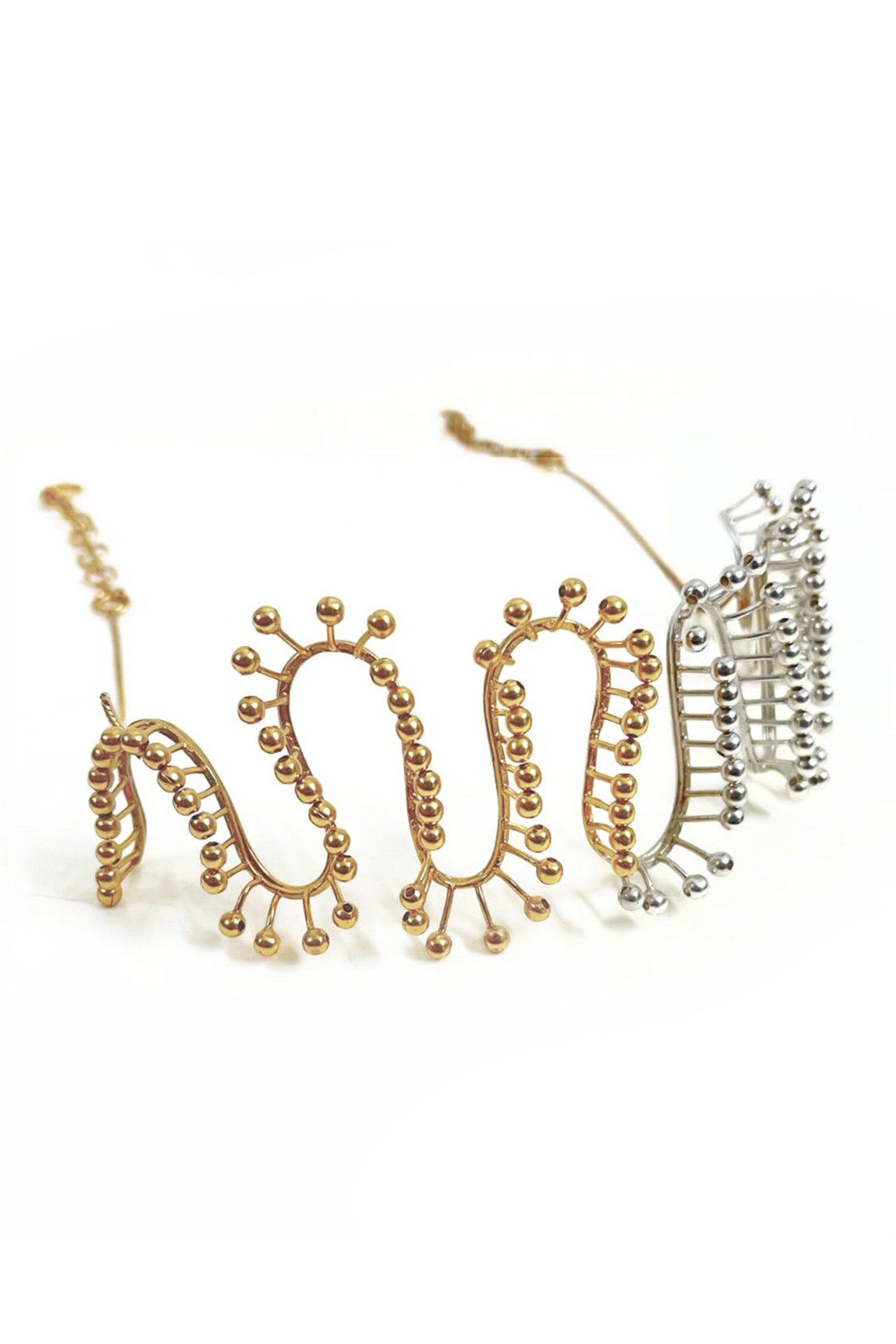 Two-Tone Fringe Wave Pattern Choker 