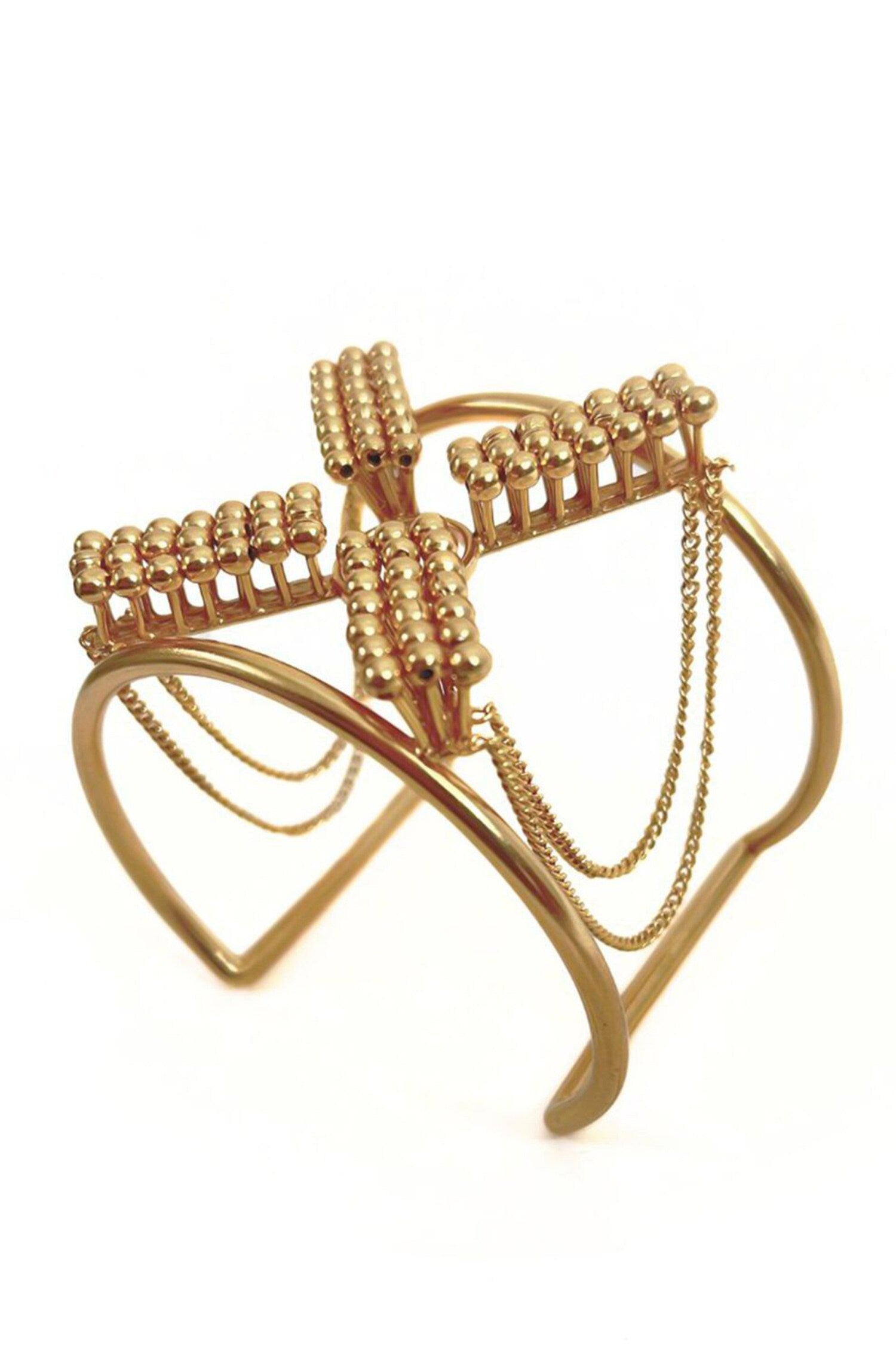 Gold Handcrafted Adjustable Cuff Bracelet 